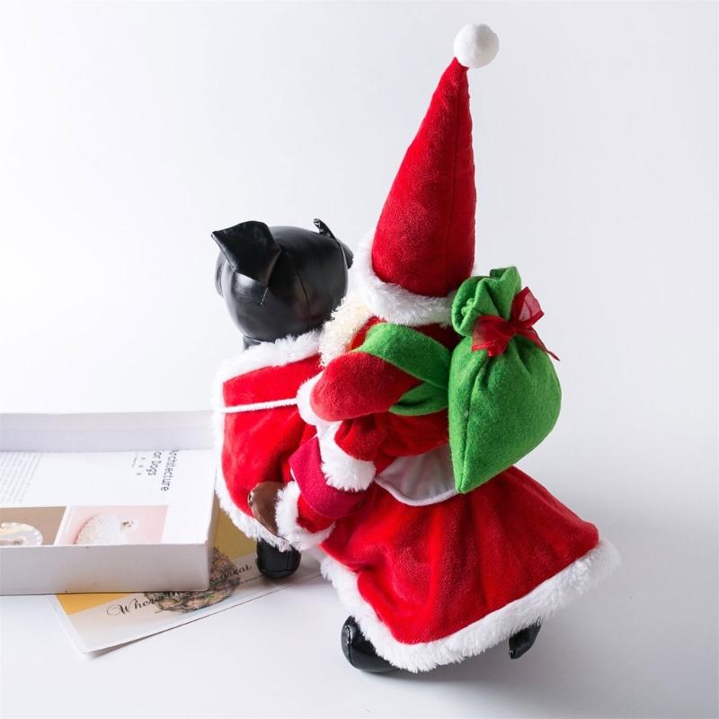 Funny Pet Christmas Outfit With Ride On Design For Small Dog Cats Holiday Celebration Dressingup Santa Claus Costume