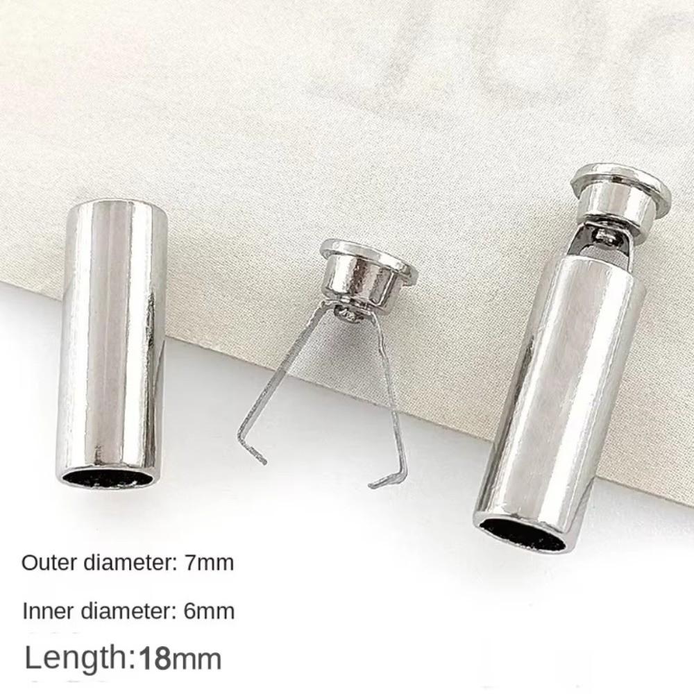 10PCS Adjustable Metal Tail Clip Secure Fastening Cylindrical Straight Tube Bell Cord Locks Adjustable Metal Clips DIY