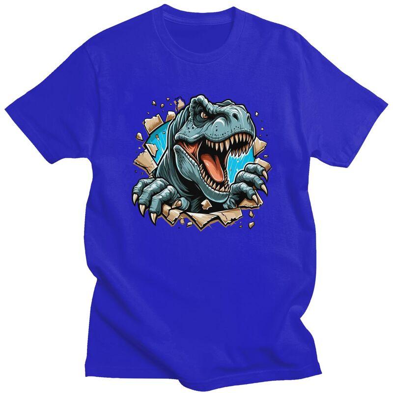 Custom Fashion Wild Trex Dinosaur Roars T Shirt Men ShortSleeve Tshirt Streetwear Tee Slim Fit Tshirt Merch