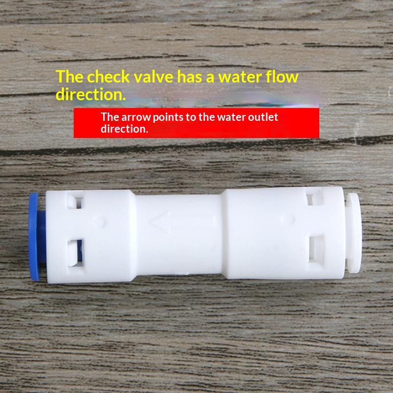 Single-Piece Check Valve Connector 1/4" Check For Valve Push In For Non Return Water Reverse Osmosis System Filters