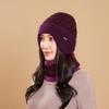 Winter hat female rabbit fur knitted hat ear protector wool hat velvet cotton hat