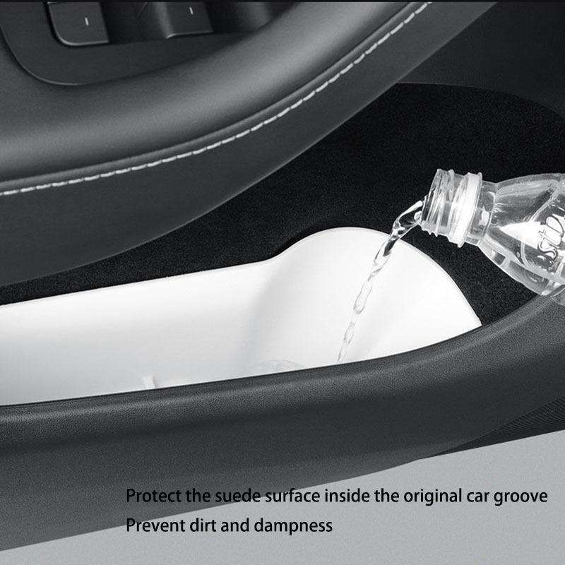 4Pcs Car Door Storage Box For Tesla Model 3 Highland 2024 TPE Gate Slot Anti Dirty Storage Organizer Tidying Car Accesso