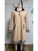 2026 Women's Casual Color Block Lapel Zipper Dress with Pockets