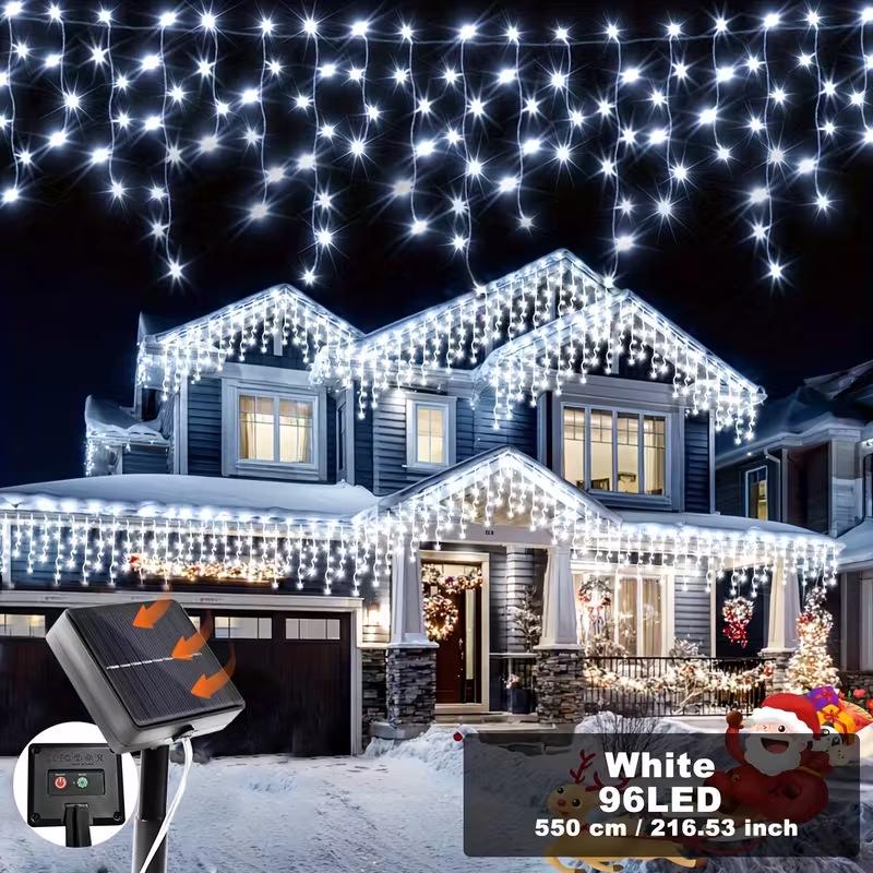 Solar-Powered Christmas LED String Lights for Outdoor Garden and Courtyard Decor