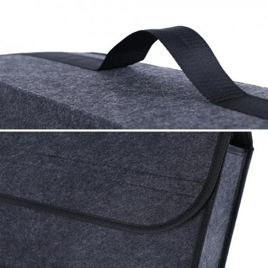 Foldable Felt Car Trunk Storage Box Dark Gray Car Organizer Stowing Tidying Box