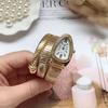 Girls' Creative Snake-Shaped Bangle Quartz Watch