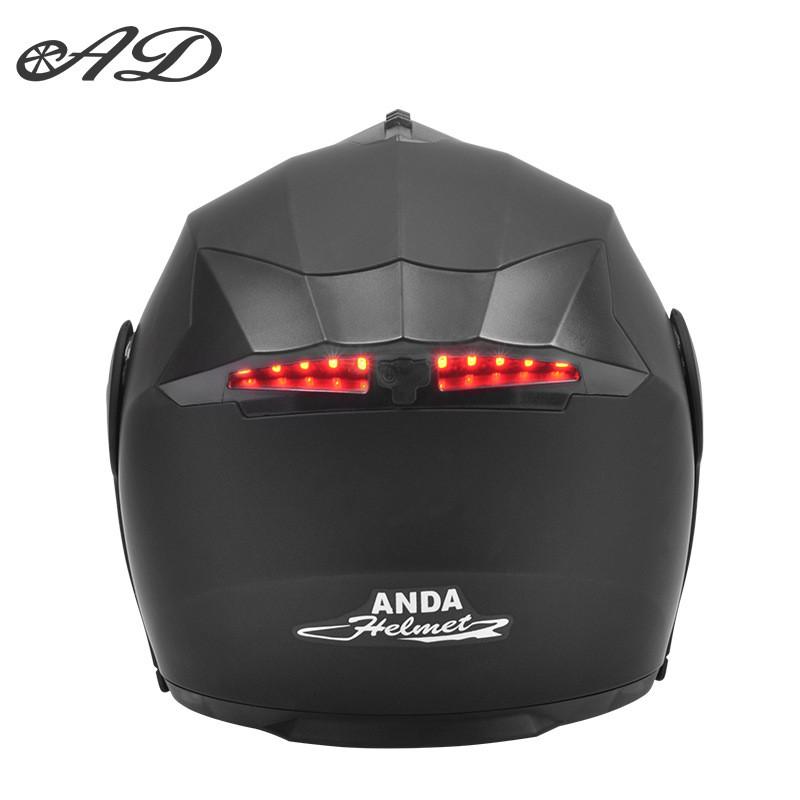 Full Face Motorcycle Helmet Men Women All-Season Flip-Up Design With LED Taillight 3C Certified Safety