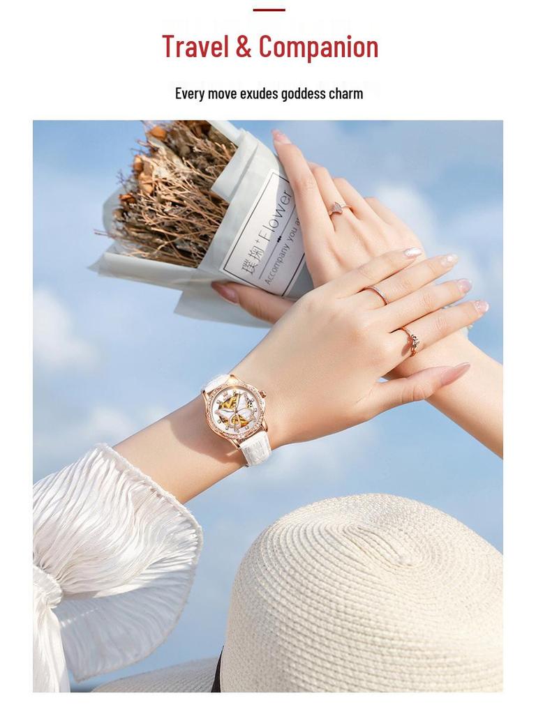 Damskie ceramiczne automatyczne zegarki mechaniczne Oulishi