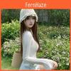 Floral Pattern Foldable Straw Sun Hat With Breathable Mesh For Beach And Garden Use