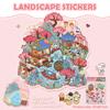 1Set Cartoon Cute Landscape Stickers Cabin Scene Diy Game Stickers Hand Account Decoration Stickers Creative Diy Stickers