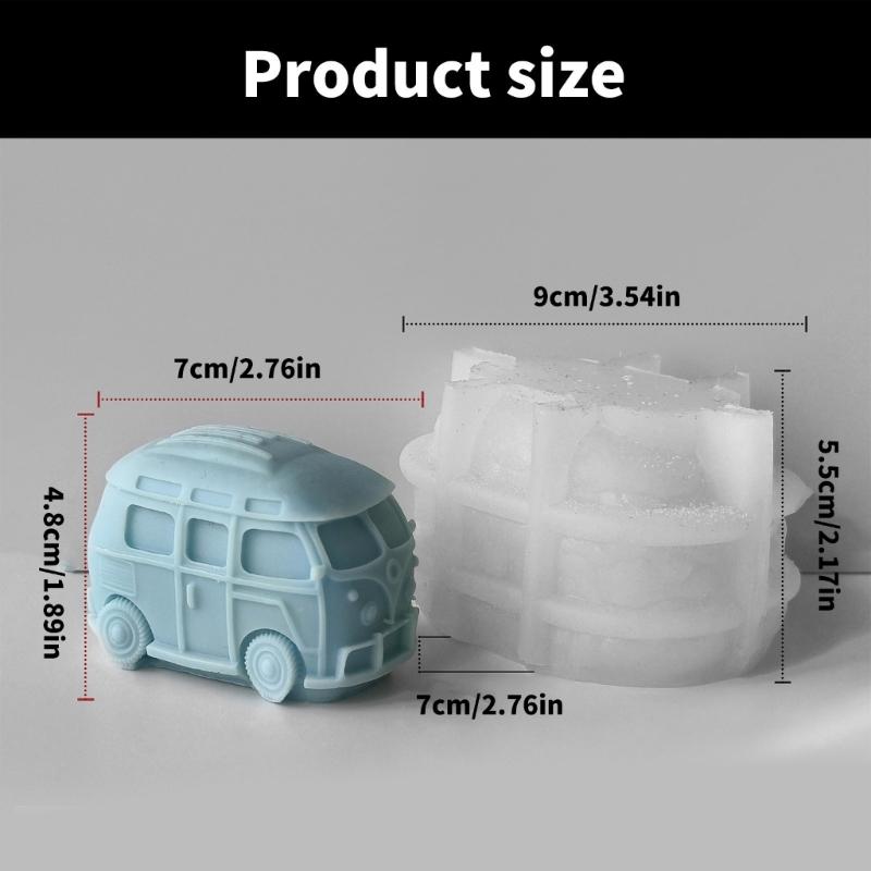 Creative Candle Silicone Candle Mold Handcraftd Candle Crafting Mold Miniature Bus Silicone Mold for Special Event