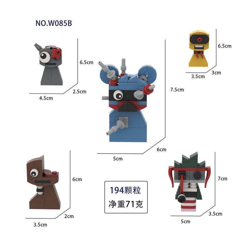 Sprunki Giocattoli Playset Blocchi da Costruzione Set di Blocchi da Costruzione Sprunki Horror Grigio Wenda Simon Tunner Oren Figura di Costruzione Sprunki Mini Set