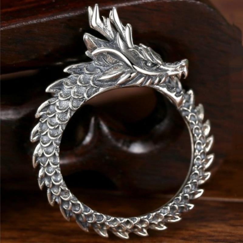Retro Dragon Ring Men's Trendy Men's Year of the Dragon Jewelry Ring