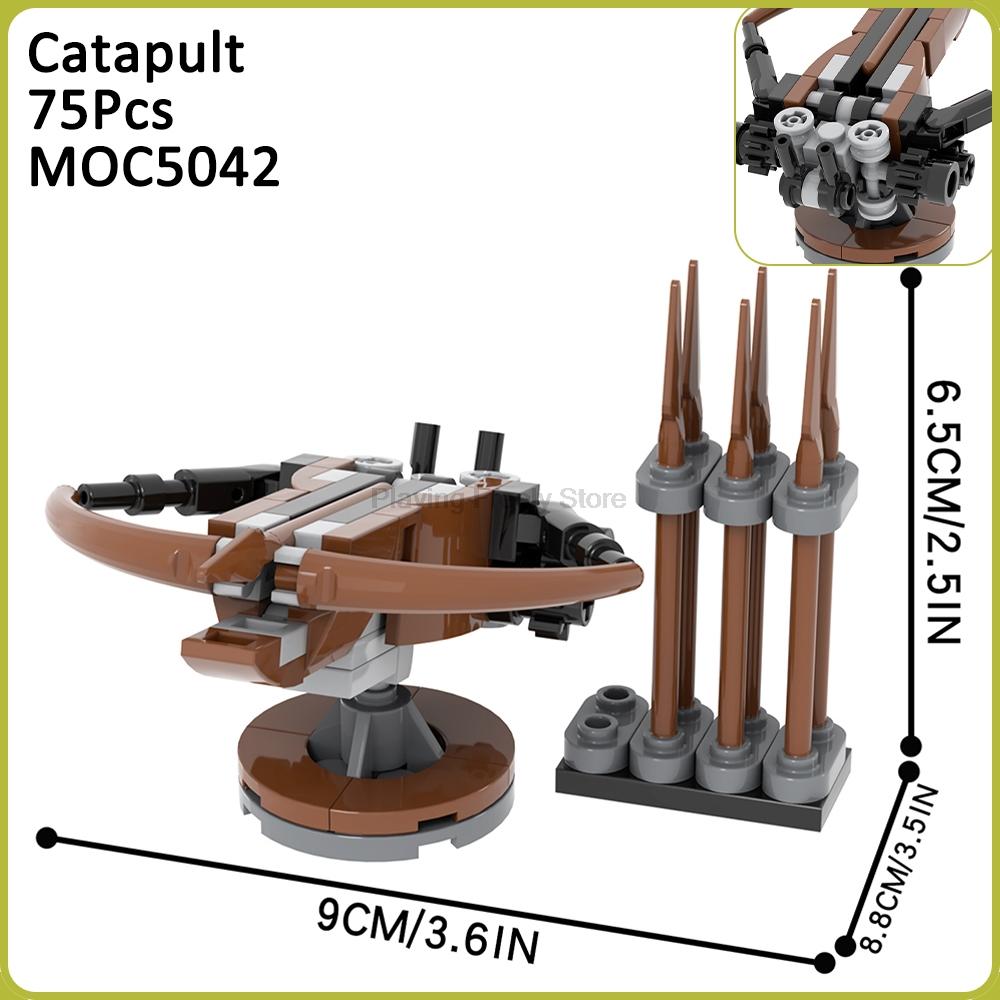 MOC Mittelalterliche Kriegssteine Kanonenwagen Waffe Katapult Armbrust Kompatible Figur Bausteine Spielzeug Für Kinder Erwachsene Freunde Geschenke