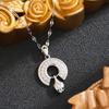 Elegant Diamond Inlaid Titanium Steel Snake Necklace for Women - Shiny Luxury Clavicle Chain
