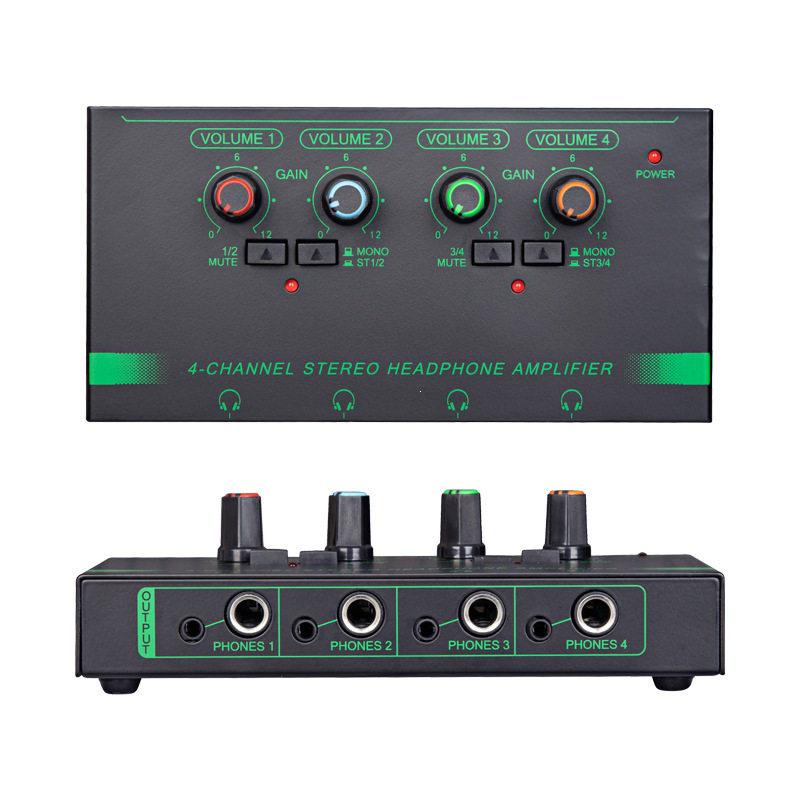 

6.5 Audio Mixer: One-to-Four Mic & Headphone Splitter, 2-In/8-Out Stereo, 1-In/4-Out, 3.5mm Multi-Channel Output