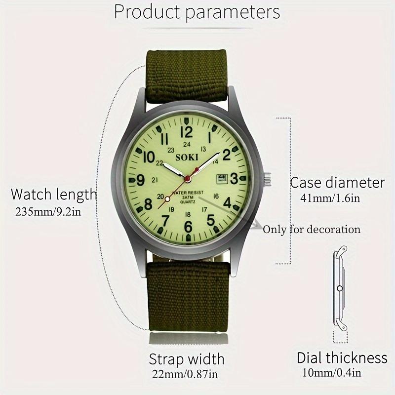 Fashion Men Luminous Quartz  Wristwatch Nylon Strap Watches Masculino Relogio Fashion Male Calendar Clock Out-door Reloj Hombre
