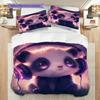 Panda Pattern Bedding Quilt Set Quilt Cover Pillowcase Home Decoration Birthday Gift (1 * duvet cover + 2 * pillowcase, without core)