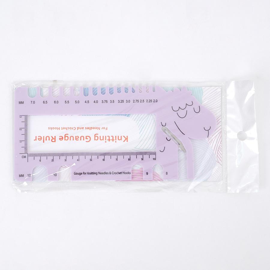 Portable ABS Plastic Horn Knitting Ruler, Special Knit Crochet Measure Gauge for Wool Yarn Clothing Hand Knitting Accessories