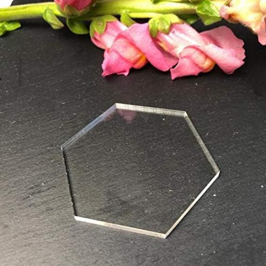 YongPan Acrylic Blanks Hexagon Clear Tag, Acrylic Coaster Hexagon Place Card Names Wedding Signs for Wedding, DIY Crafts Making and Home Decoration