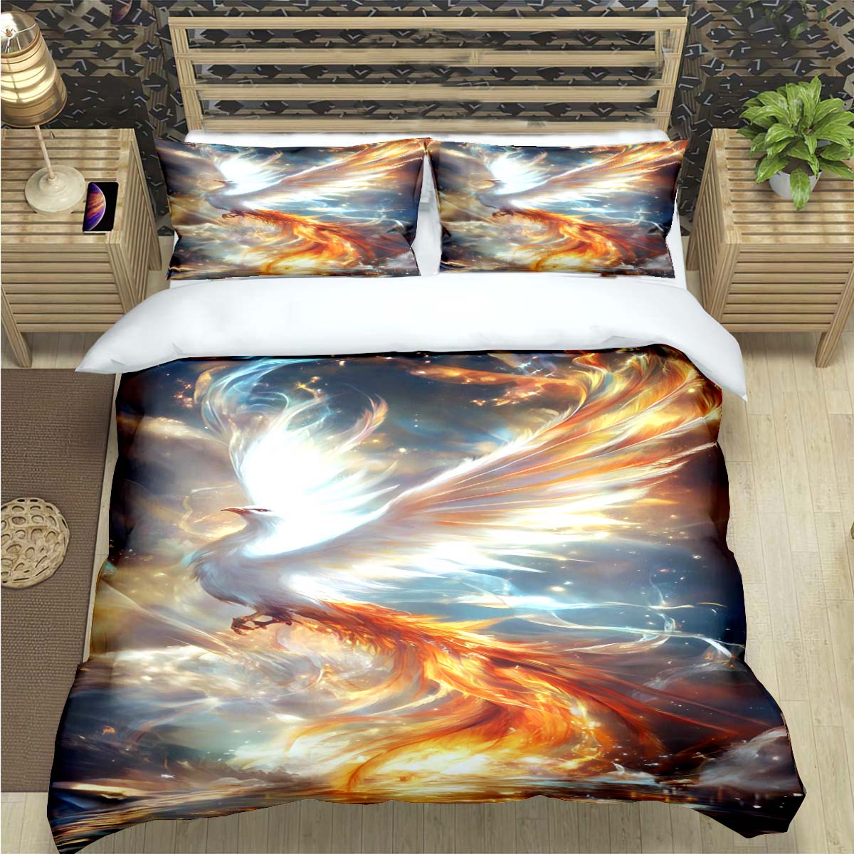 

3D Popular Mythical Beast Phoenix Print Beding Sets Bed Suplies Set Warm Comforter Set Tens Young Girls Carton Twin Single Kid Gift 100*200cm Single