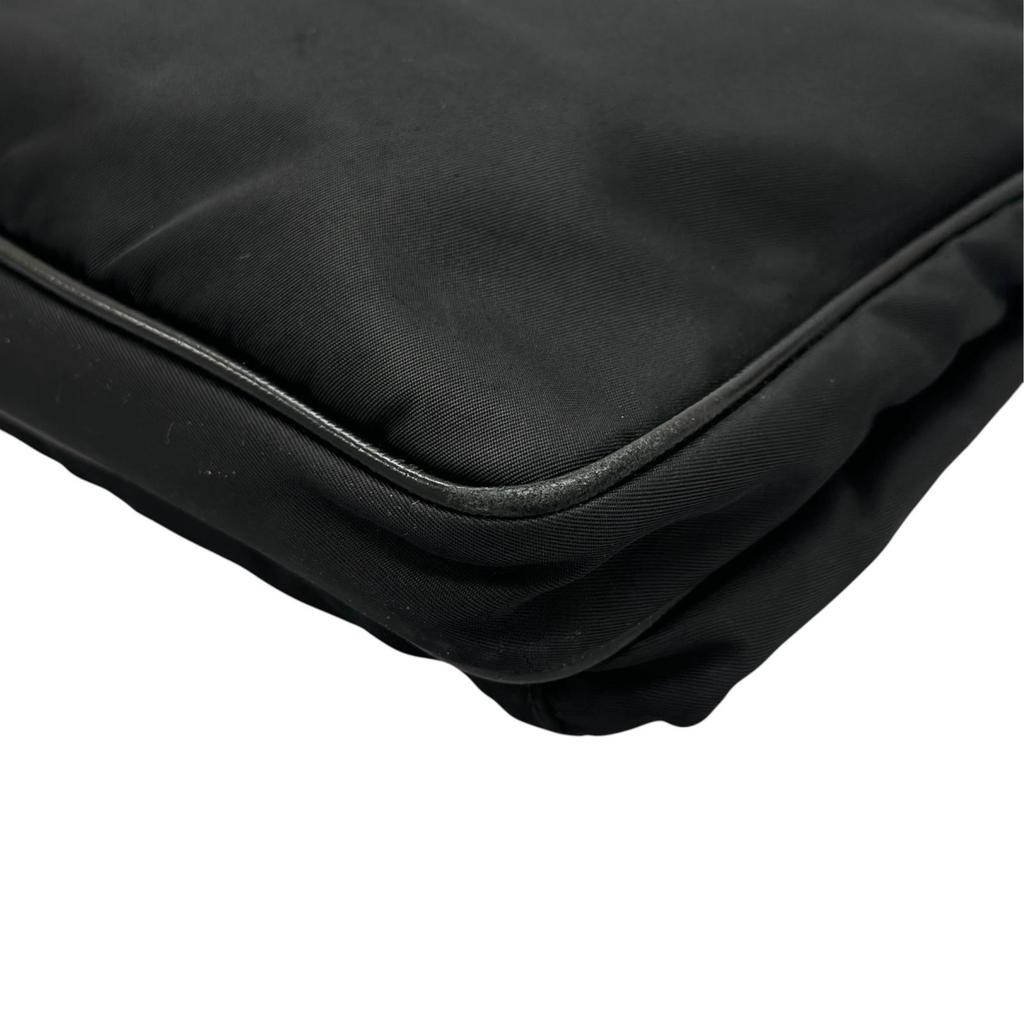 PRADA Triangular logo Shoulder Bag black unisex used