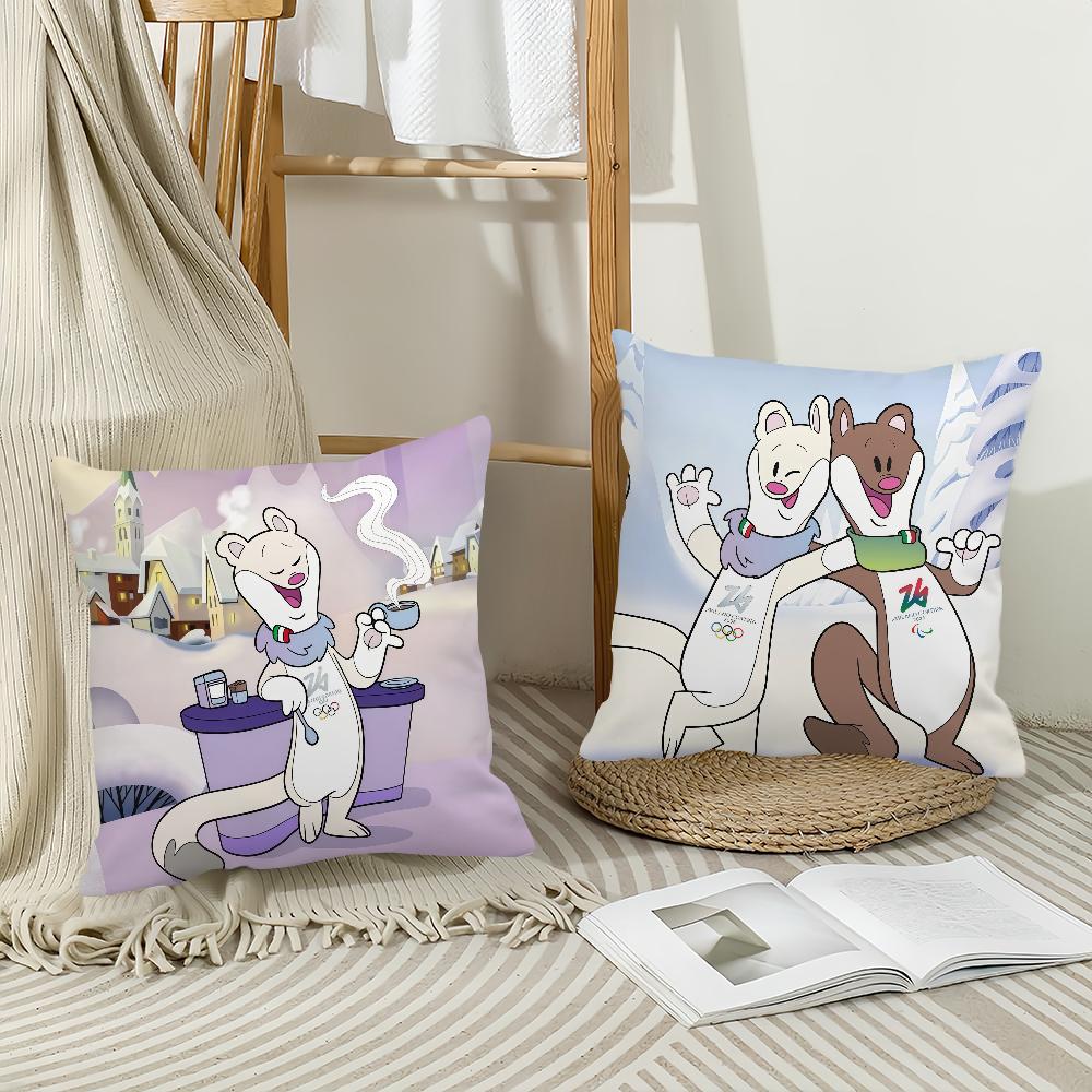 Mascot T-Tina And M-Milo Pillow Case Office Cushions Suitable For Sofa Car Bedroom Decorative Cushion Cover
