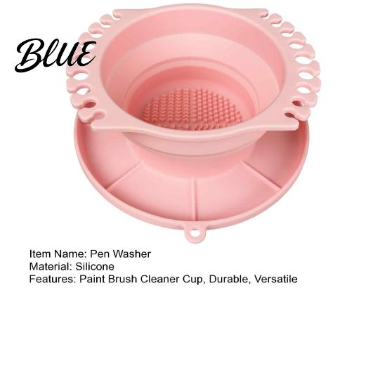Compact Art Supply Texture Foldable Paint Cleaner Brush Organizer Silicone Cup with Travel Washer for Artists Cleaner Watercolor Painting