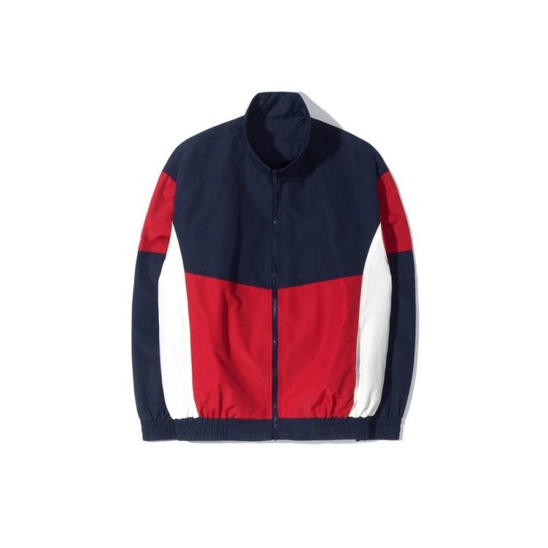 2026 Color Block Stand Collar Mens Sport Casual Jacket Fashion Outerwear
