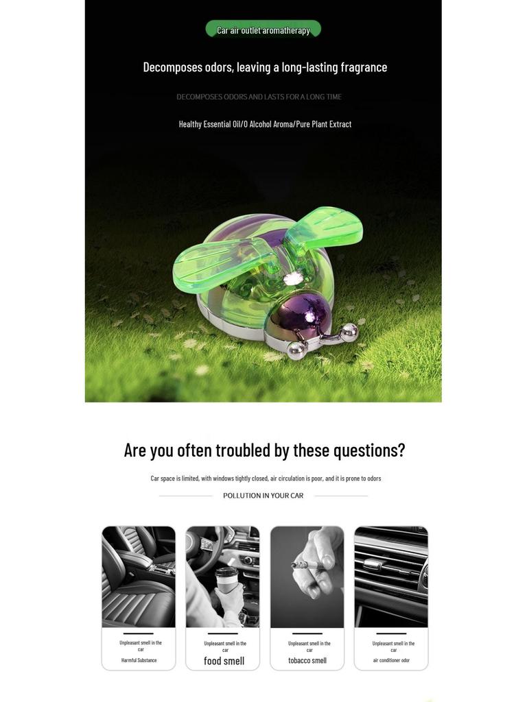 Creative Bee Car Vent Clip Aromatherapy Air Freshener Ornament