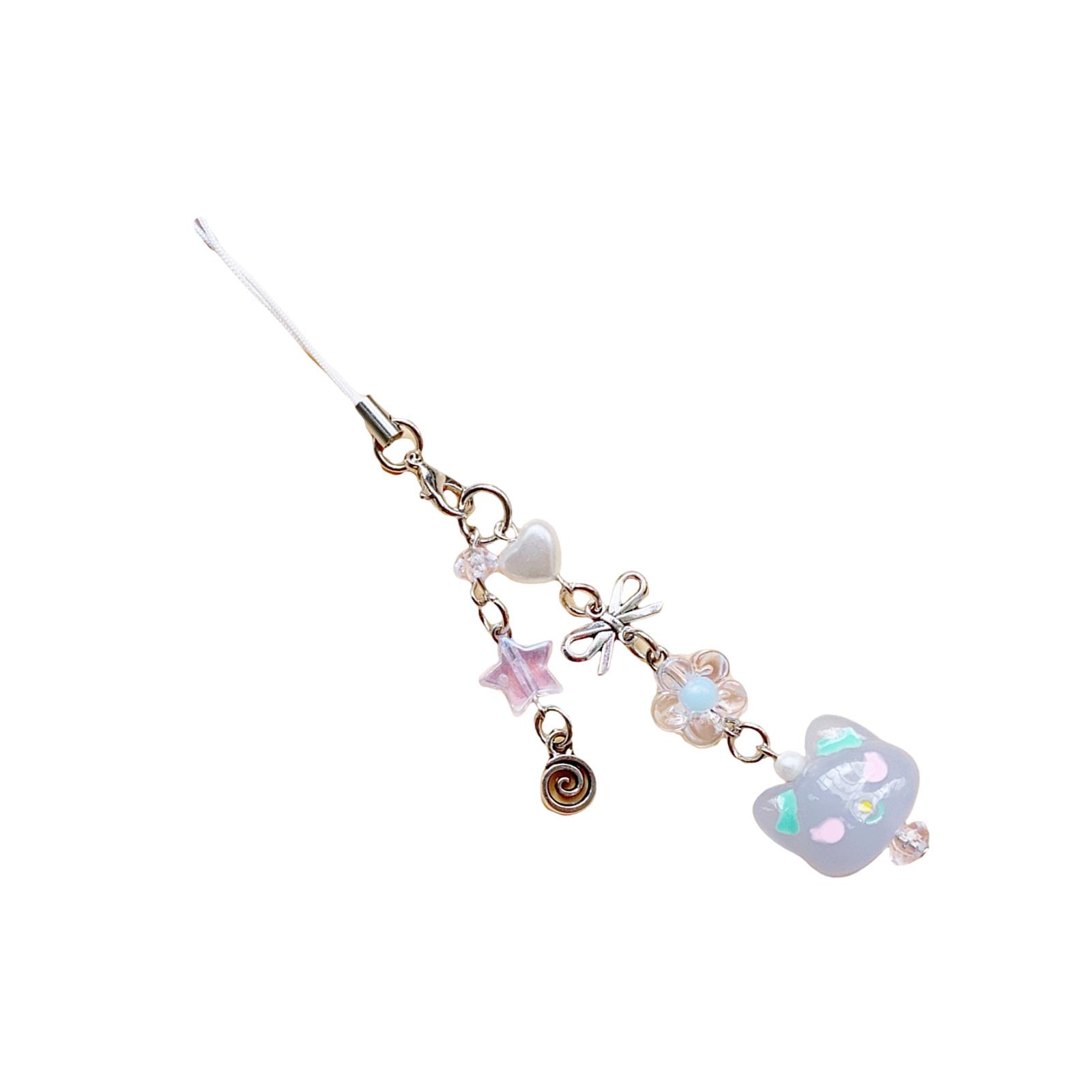 

Брелок для ключей в виде сердца с подвеской в виде кошки, стильный брелок для телефона, модная цепочка для телефона, украшение для сумки и камеры T2 синий