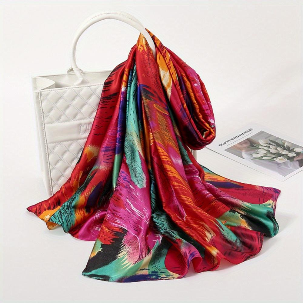 Women'S Color Printed Scarf, Fashionable Soft And Comfortable Daily Wear Shawl, Casual Multi-Functional Women'S Scarf