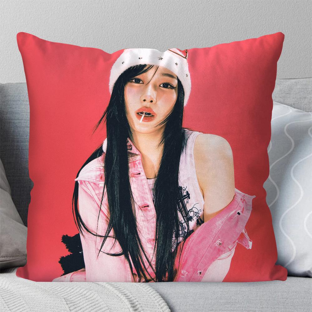 Giselle Girl Group Singer A-Aespa Pillow Case Square Pillow Bedroom Sofa Leisure Comfort Car Living Room Home Decoration 40X40