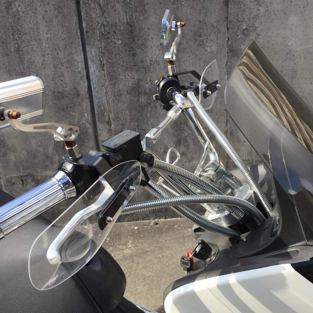 AQIMY Knuckle Guards, Universal Motorcycle Handlebar Guard, Acrylic Windshield Protection, Stone and Rain Protection, Clear Knuckle Visor