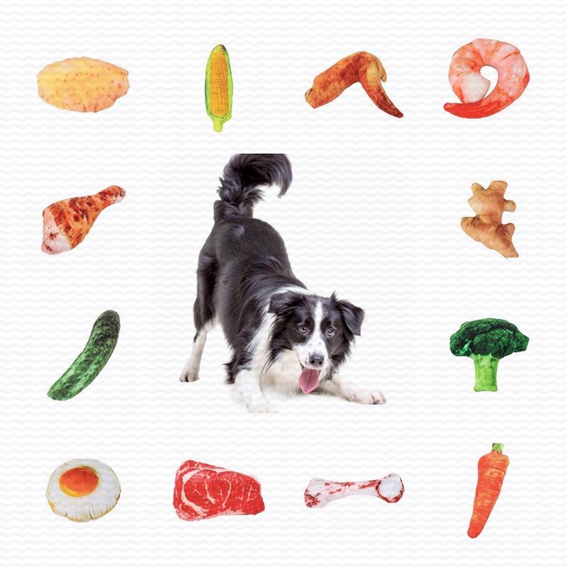 Juguete masticable duradero de lona para perros con diseño de verduras para horas de diversión