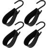 4Pcs Multifunctional S-Hooks with Leather Loop, Black Zinc Alloy S Shaped Leather Hooks, Heavy Duty Storage Hooks for Hanging Clothes, Kitchen