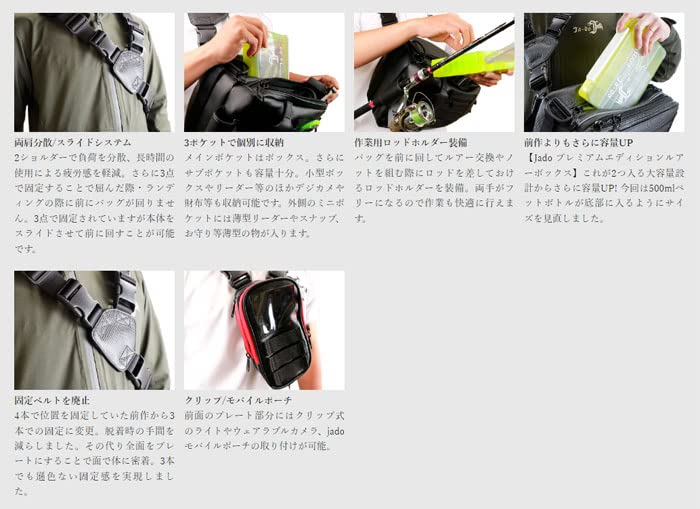 Jado DRAGON OKAPPARI BAG2 02 Matte 340 x 230 x 250mm JA-DO Ja-Do Black,