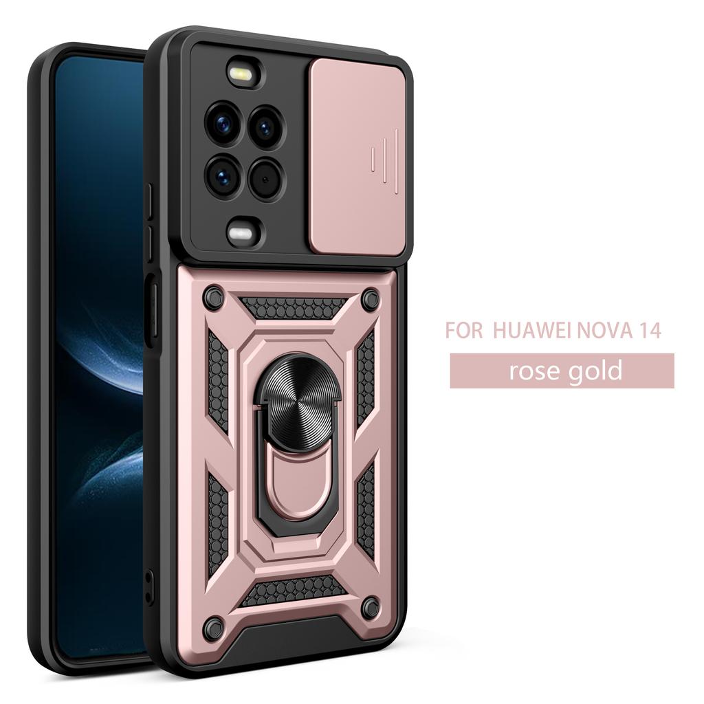 For Huawei nova 14 Pro Case Huawei nova 14 Cover Nova14pro Magnetic Ring Holder Armor Phone Case Slide Camera Protect Back Cover
