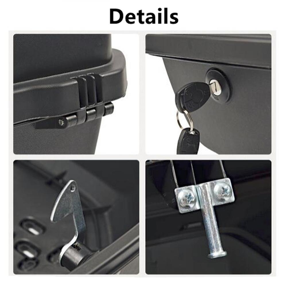 Motorcycle Tail Box - Large Capacity, Durable Material, Waterproof Design, with Night Reflective Light