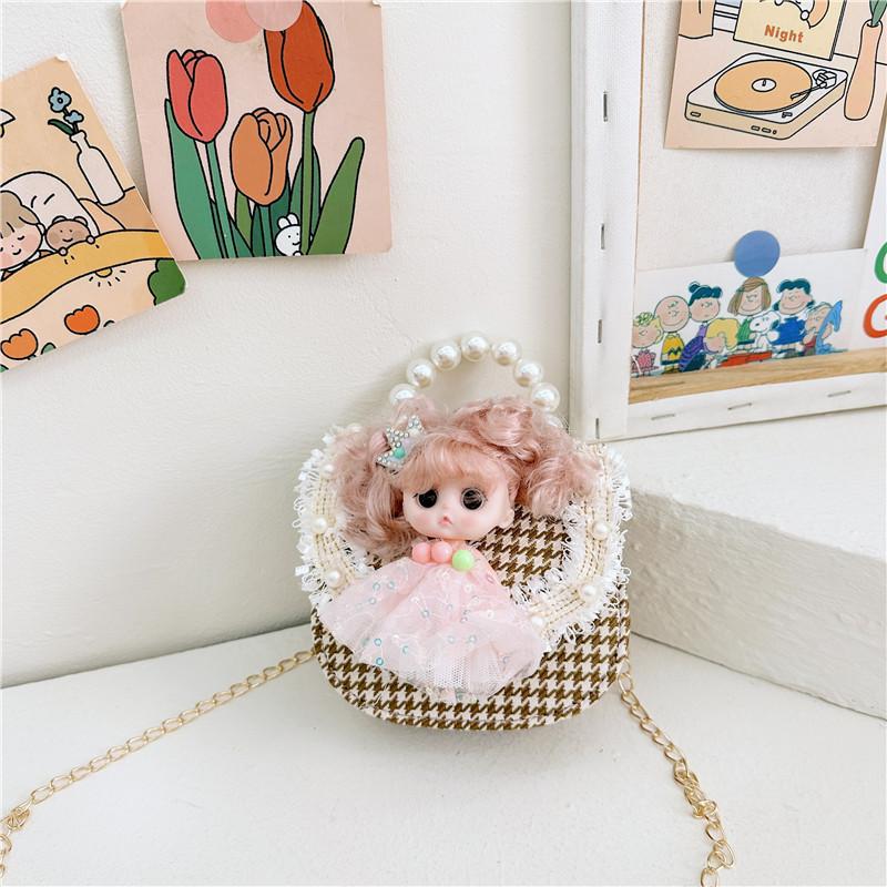 Cute Princess Children's Bag With Stylish Pearl Handle For Little Girls In Colorful Options
