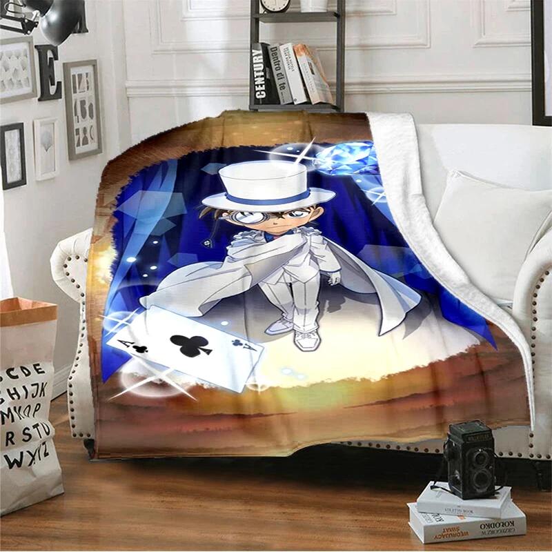 Cartoon Cartoon Detective Conan Printed Blanket, Fashionable Soft Warm Flannel Blanket, Bed Sofa Outdoor Travel Picnic Blanket