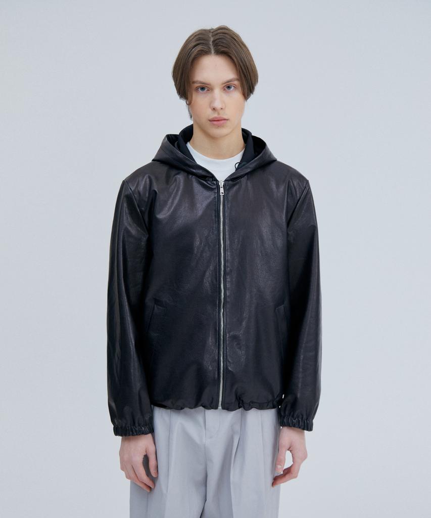 Pinblack Reversible Lambskin Hooded Jacket (Men)
