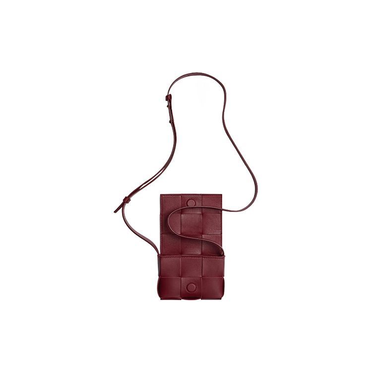 Bottega Veneta Cassette Pillow Bag Minimalist Solid Color Intreccio Weave Lambskin Mini Shoulder Crossbody Bag Women bags Bordeaux-Red 666688VMAY16208