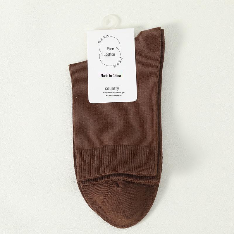 Men's Breathable Cotton Mid-Calf Socks - Anti-Pilling, Sweat-Absorbing & Odor-Resistant for Casual Business & Sports (Autumn/Winter).