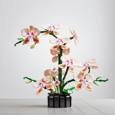 Creative Orchid Bouquet Potted Building Blocks Immortal Flower Home Desk Plant Decoration Assemble Bricks Toy Gift For Kid Girls