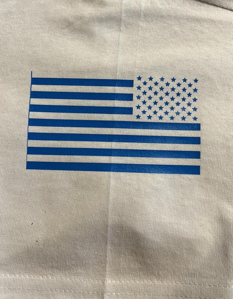 

Футболка с перевернутым американским флагом, футболка, поддержка наших войск, синяя, США XL