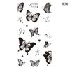 Waterproof Temporary Tattoo Stickers Black Butterfly Rose Transfer Flash Tatoo