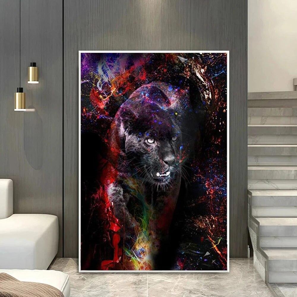 Abstract Graffiti Lion Elephant Poster Prints For Living Room Home Decor Colourful Watercolor Animal Canvas Painting Wall Art No Frame