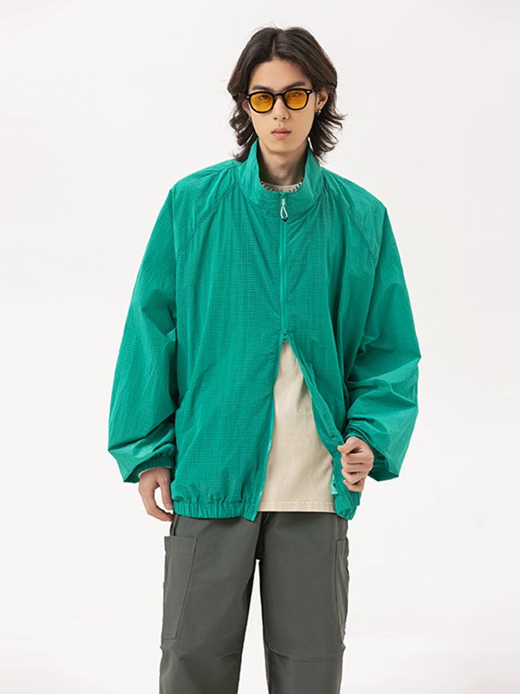 Unisex Lightweight Quick-Dry Stand Collar UV Protection Hiking Jacket