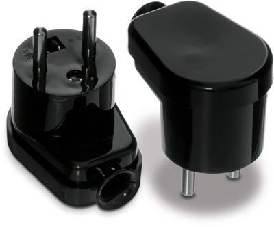 Angled Plug, Detachable, 2P+Z, 16A, 250V Black - Vt-301-0015